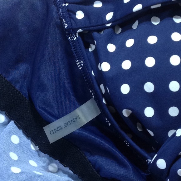 Lands' End Navy Blouson Tummy Hiddind Tankini Top - Picture 10 of 10